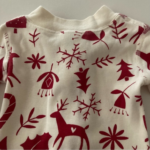 Hanna Andersson 50 Newborn 3 Months Holiday Christmas Pajamas Zip Deer Organic - Picture 3 of 8